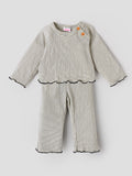 Popees Ribbed Cotton Baby Co-Ord Set | Soft Striped Full Sleeve Top & Pants 9 Months-4Years