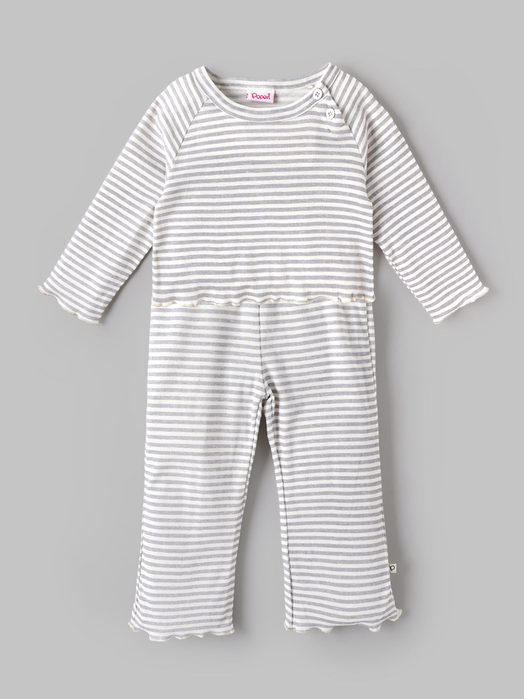 Popees Baby Girls Striped Full Sleeve Co-Ord Set | Soft Cotton Top & Pants Set | Comfortable Everyday Wear |3Months- 4 Years