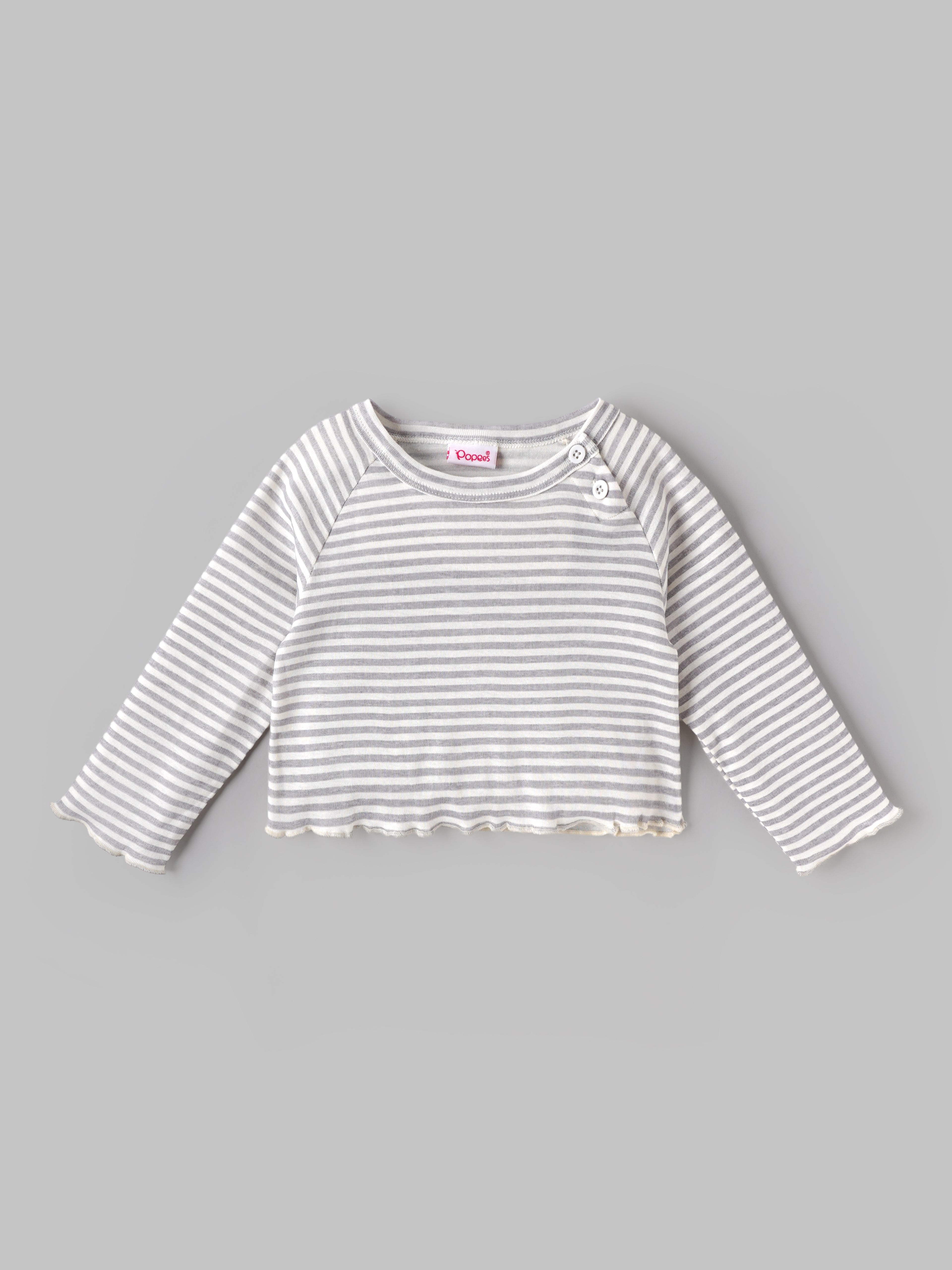 Popees Baby Girls Striped Full Sleeve Co-Ord Set | Soft Cotton Top & Pants Set | Comfortable Everyday Wear |3Months- 4 Years
