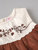 Popees Baby Girls Soft & Stylish Embroidered Top & Pant Set | Floral Embroidery Sleeveless Top with Matching Pants | Comfortable Casual Wear Set |9 Months–4 Years