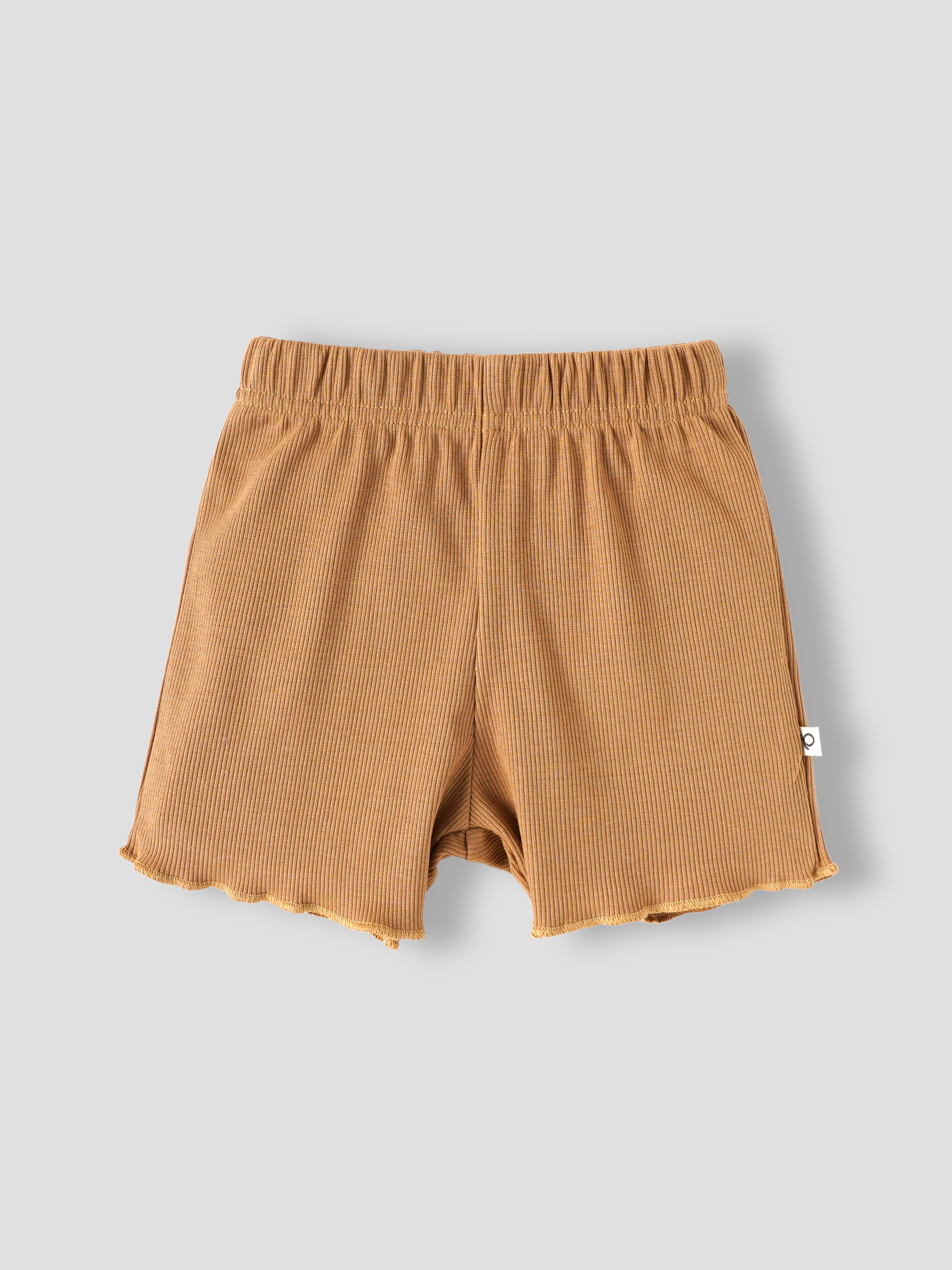Popees Baby Girls Ribbed Polo T-Shirt & Shorts Co-Ord Set | Soft Cotton 2-Piece Outfit with Snow Dreams Embroidery | Camel Brown |9 Months -4 Years