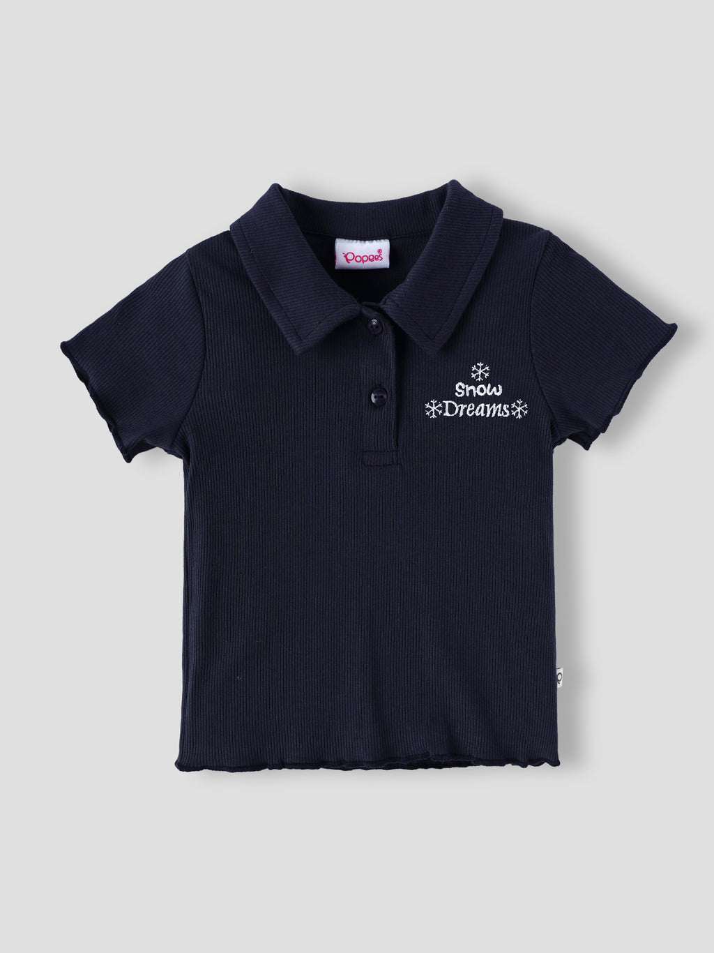 Popees Baby Girls Ribbed Polo T-Shirt & Shorts Co-Ord Set | Soft Cotton Summer Outfit | 9 Months -4 Years