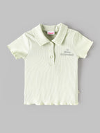 Popees Baby Girls Ribbed Polo T-Shirt & Shorts Co-Ord Set | Soft Cotton Summer Outfit| 9 Months -4 Years