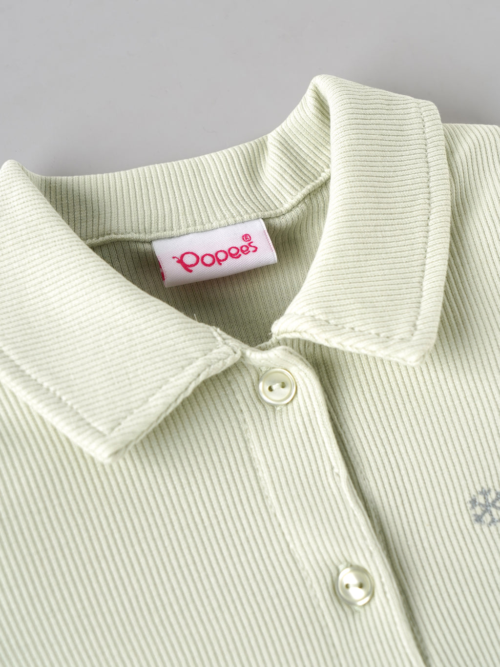 Popees Baby Girls Ribbed Polo T-Shirt & Shorts Co-Ord Set | Soft Cotton Summer Outfit| 9 Months -4 Years