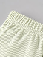 Popees Baby Girls Ribbed Polo T-Shirt & Shorts Co-Ord Set | Soft Cotton Summer Outfit| 9 Months -4 Years