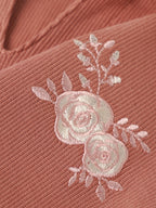 Popees Baby Girls Ribbed Cotton Collared Top | Cameo Brown| 9 Months- 4 Years