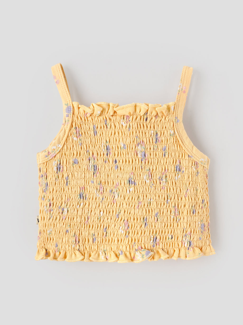 Popees Baby Girls Smocked Camisole Top – Peach Yellow | 9 Months–4 Years