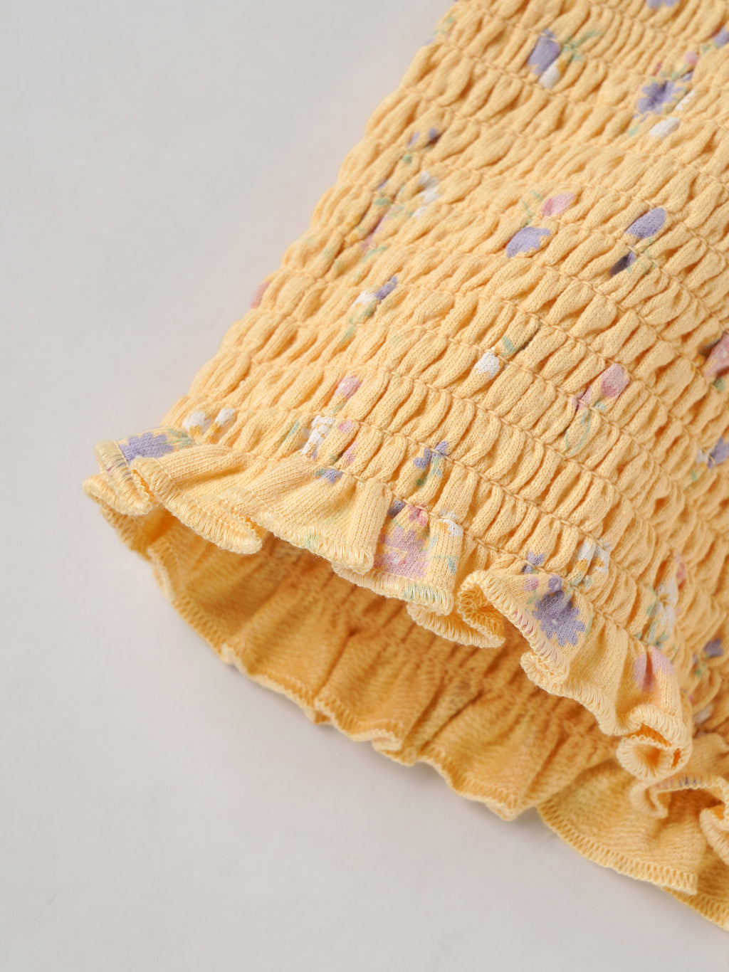 Popees Baby Girls Smocked Camisole Top – Peach Yellow | 9 Months–4 Years