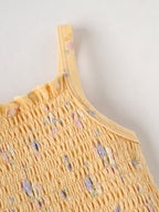 Popees Baby Girls Smocked Camisole Top – Peach Yellow | 9 Months–4 Years
