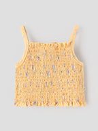 Popees Baby Girls Smocked Camisole Top – Peach Yellow | 9 Months–4 Years
