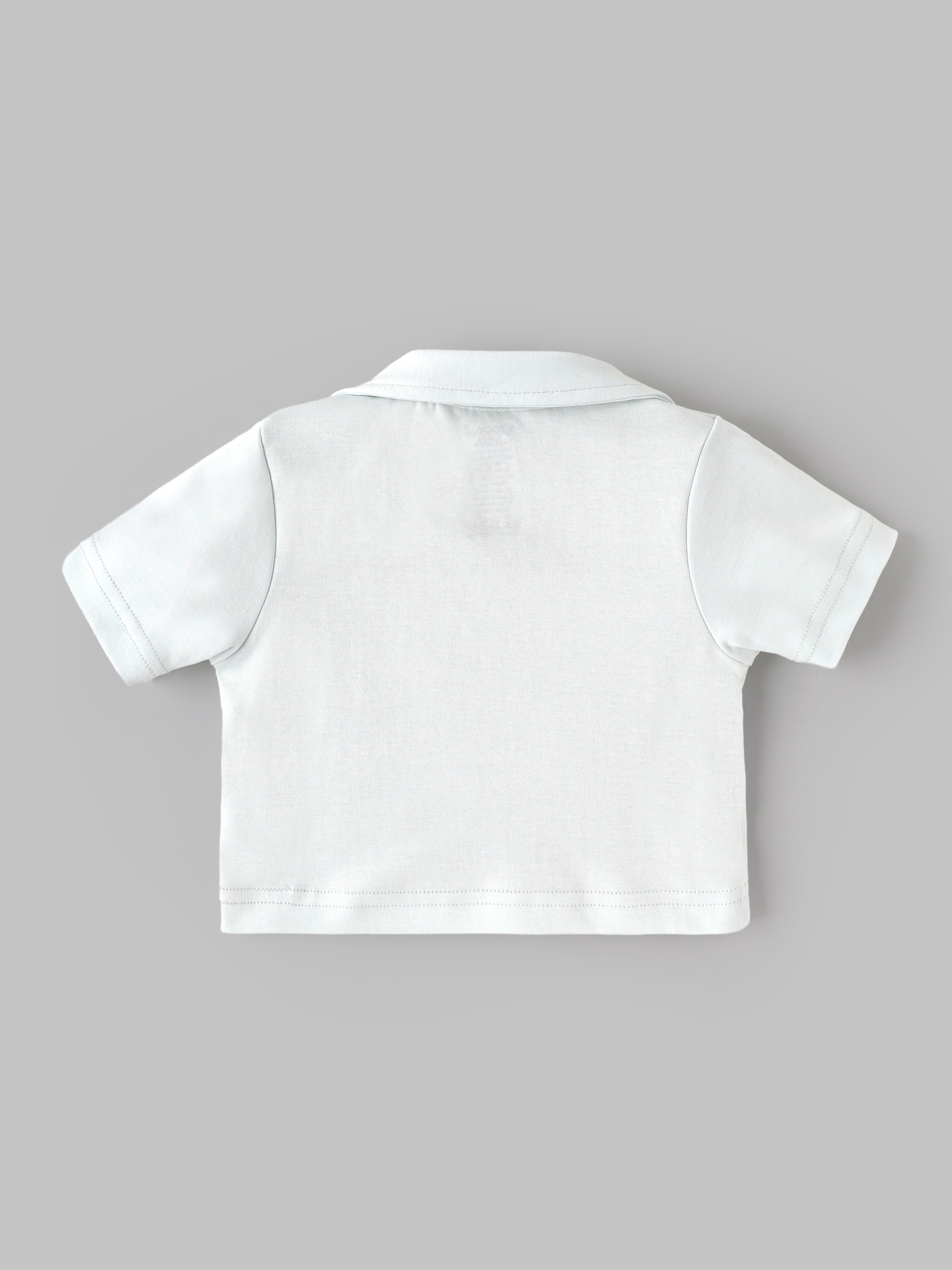 Popees Baby Girls Cotton Polo Top | White Embroidered Collar Half Sleeve T-Shirt for Infants & Toddlers (9 Months–4 Years)