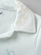 Popees Baby Girls Cotton Polo Top | White Embroidered Collar Half Sleeve T-Shirt for Infants & Toddlers (9 Months–4 Years)
