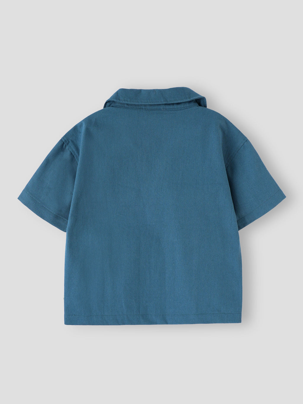 Popees Baby Girls Stylish Cotton Half Sleeve Top | Solid Blue Collared Top with Front Utility Pockets | Comfortable Casual Wear | 9 Months–4 Years