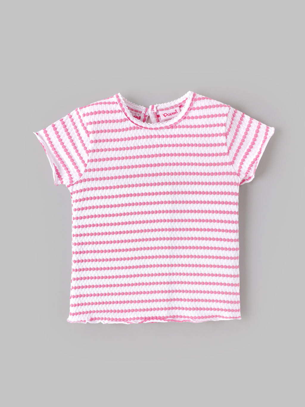 Popees Baby Girls Soft & Stylish Pink Printed T-Shirt | Comfortable Short Sleeve Round Neck Top | Cute Casual Everyday Wear for Girls 1–6 Years