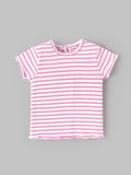 Popees Baby Girls Soft & Stylish Pink Printed T-Shirt | Comfortable Short Sleeve Round Neck Top | Cute Casual Everyday Wear for Girls 1–6 Years