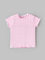 Popees Baby Girls Soft & Stylish Pink Printed T-Shirt | Comfortable Short Sleeve Round Neck Top | Cute Casual Everyday Wear for Girls 1–6 Years