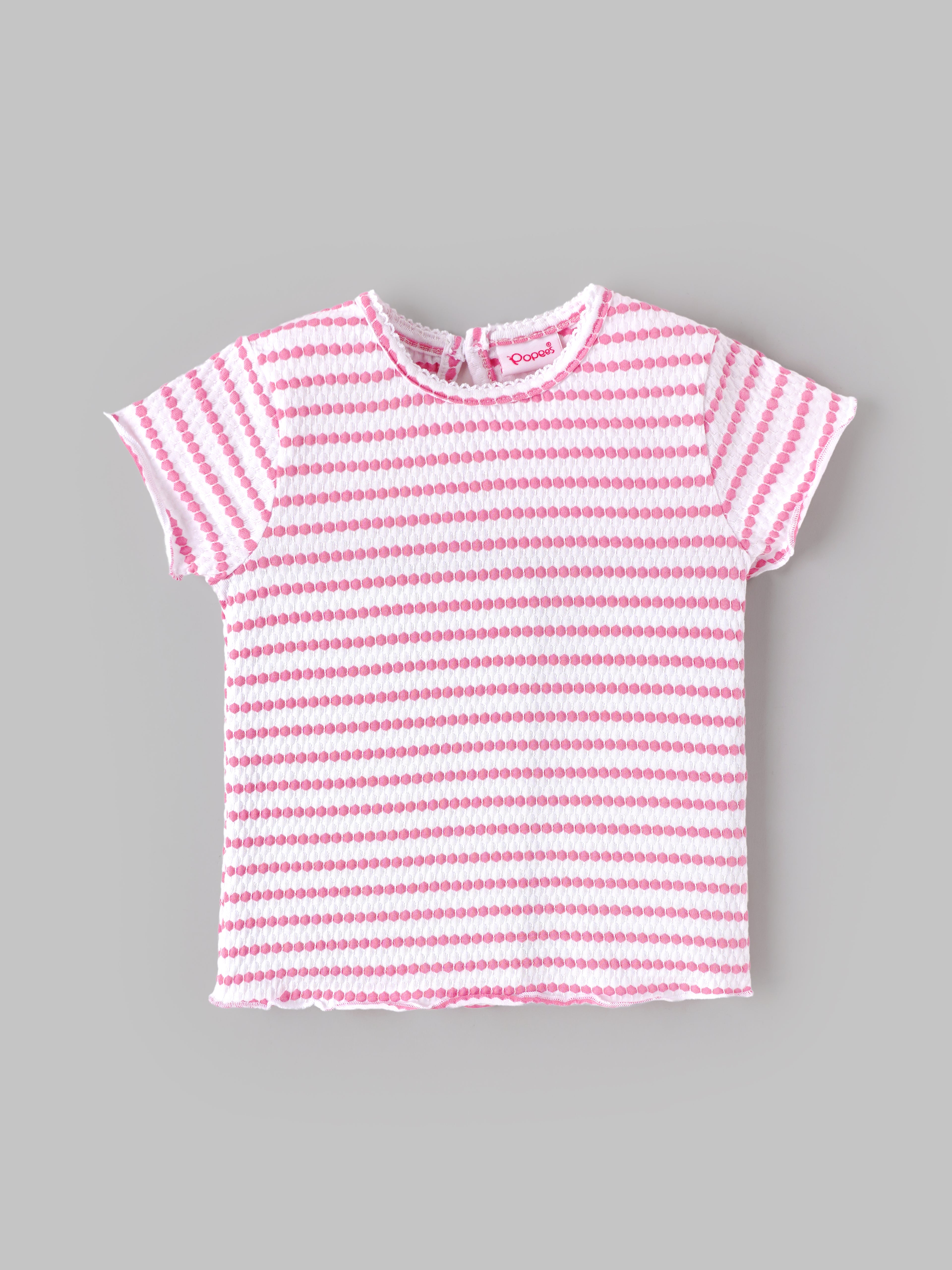Popees Baby Girls Soft & Stylish Pink Printed T-Shirt | Comfortable Short Sleeve Round Neck Top | Cute Casual Everyday Wear for Girls 1–6 Years