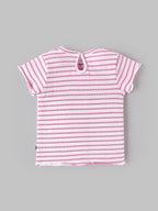 Popees Baby Girls Soft & Stylish Pink Printed T-Shirt | Comfortable Short Sleeve Round Neck Top | Cute Casual Everyday Wear for Girls 1–6 Years