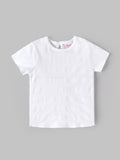 Popees Baby Girls Soft & Stylish Textured T-Shirt | White Short Sleeve Round Neck Top | Comfortable Casual Everyday Wear1–6 Years