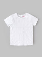 Popees Baby Girls Soft & Stylish Textured T-Shirt | White Short Sleeve Round Neck Top | Comfortable Casual Everyday Wear1–6 Years