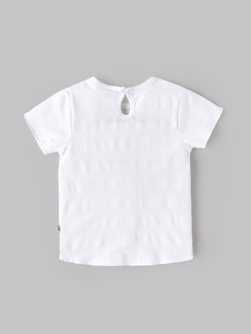 Popees Baby Girls Soft & Stylish Textured T-Shirt | White Short Sleeve Round Neck Top | Comfortable Casual Everyday Wear1–6 Years