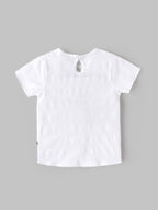 Popees Baby Girls Soft & Stylish Textured T-Shirt | White Short Sleeve Round Neck Top | Comfortable Casual Everyday Wear1–6 Years
