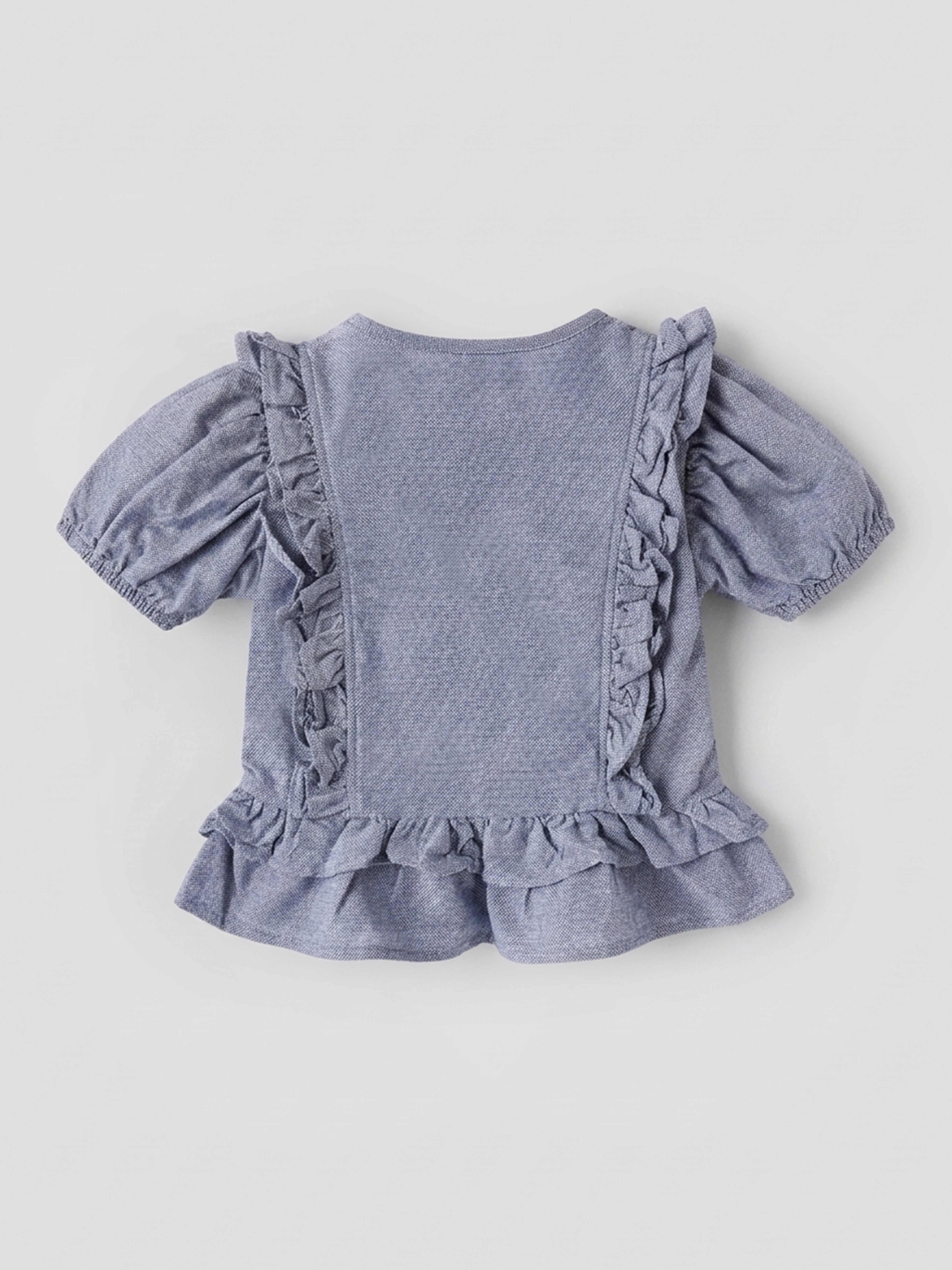 Popees Baby Girls Stylish Ruffle Dress | Cute Puff Sleeve Dress with Frill Detailing & Front Button Closure | 9 Months–4 Years