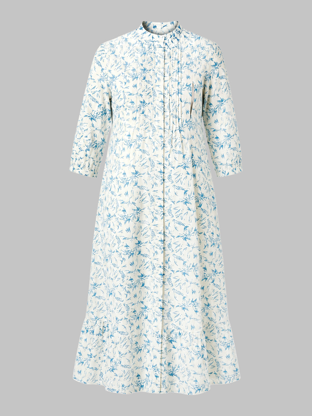Popees Women's Floral Print Cotton Slub Night Dress | 100% Cotton | Front Button | Round Neck | Full Sleeves | Sizes S-XL