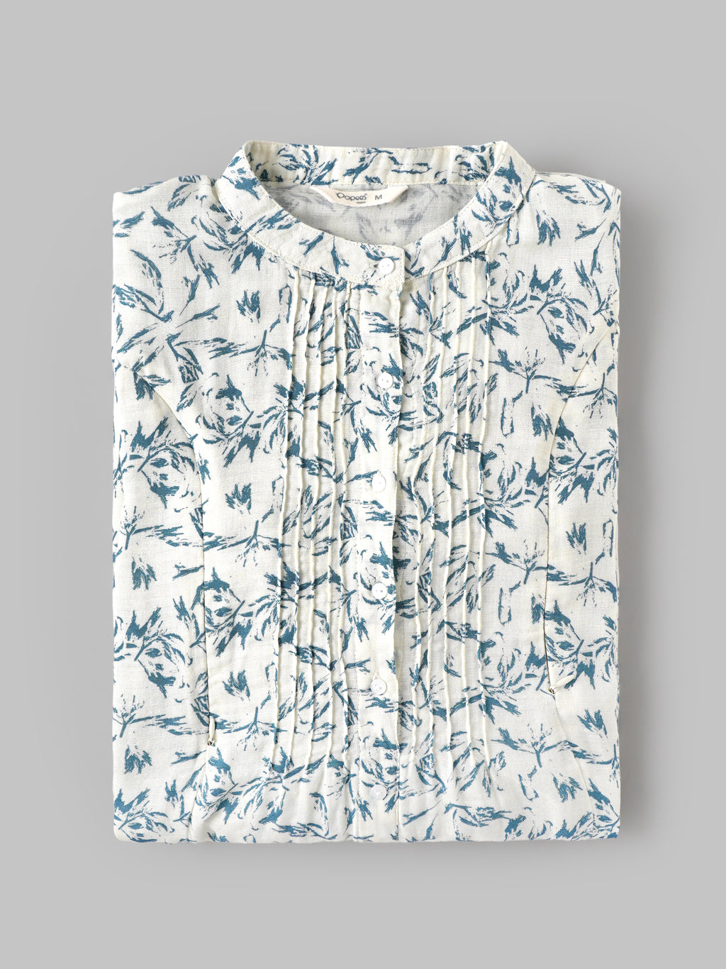 Popees Women's Floral Print Cotton Slub Night Dress | 100% Cotton | Front Button | Round Neck | Full Sleeves | Sizes S-XL