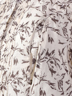 Popees Women's Floral Print Cotton Slub Night Dress | 100% Cotton | Front Button | Round Neck | Full Sleeves | Sizes S-XL | Cream & Brown