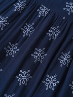Popees Baby Girls Soft & Stylish Printed A-Line Dress | Navy Blue Floral Motif Short Sleeve Frock | Comfortable Cotton Casual Party Wear Dress