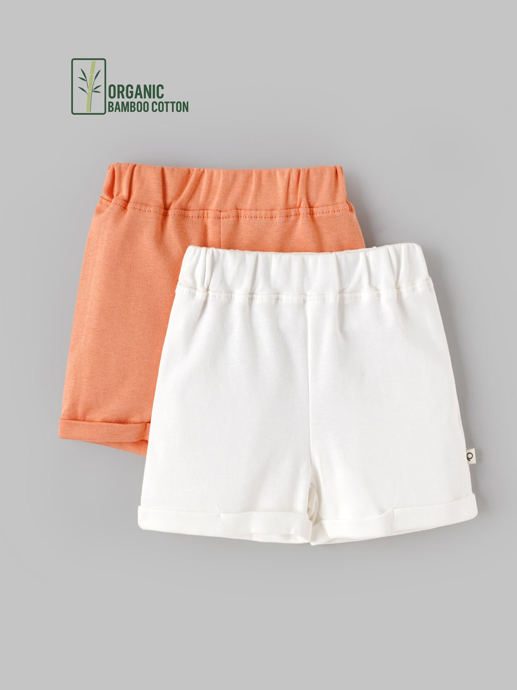 Popees Baby Girls Organic Bamboo Cotton Shorts Pack of 2 | Soft Elastic Waist Shorts  3–24 Months