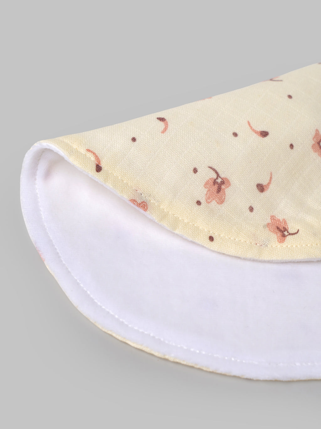 Popees Muslin Baby Burp Towel Pack of 2 | Soft & Absorbent Cotton Burp Cloths for Newborns & Infants | Floral Print & Solid Pink