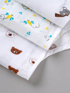 Popees Baby Muslin Nappy Set of 3 | Breathable Printed Nappies | Unisex | 0–9 Months