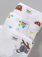 Popees Baby Muslin Nappy Set of 3 | Breathable Printed Nappies | Unisex | 0–9 Months
