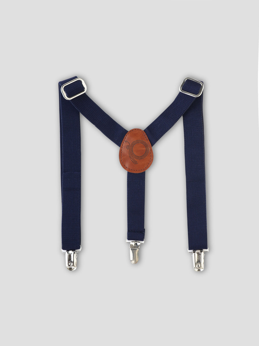 Elastic Suspenders With Leather Cross Patch