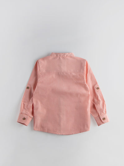 Popees Classic Cotton Full Sleeved Mandarine Collar Shirt (1-8 Years) for Boys