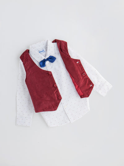 Popees Formal Shirt, Waistcoat & Pant Set with Bow Tie (2-8 Years) for Boys