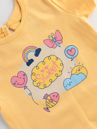 Popees Chest Print T-Shirt (3-36 Months) for Girls