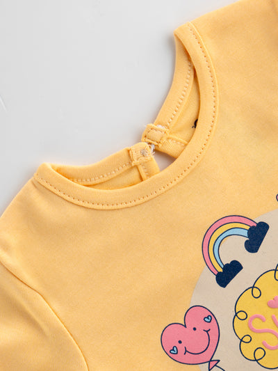 Popees Chest Print T-Shirt (3-36 Months) for Girls