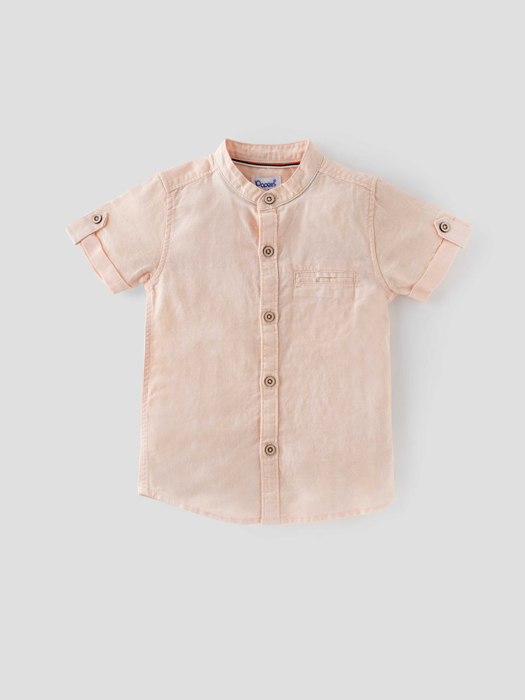 Popees Classy Half Sleeve Mandarin Collar Shirt (1-8 Years) for Boys
