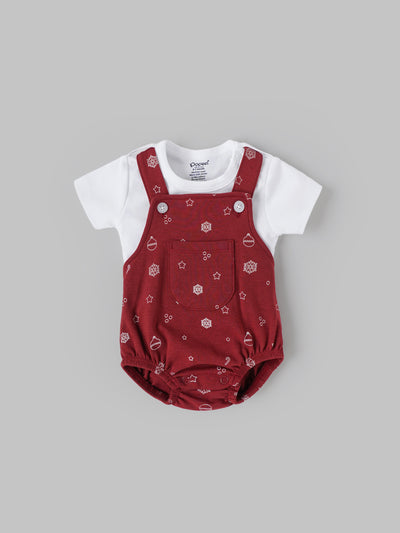 Popees Little Snowflake Dungaree Romper Set (0-9 Months) for Boys