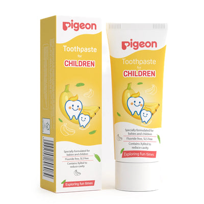 Banana Toothpaste for Children ,Fluoride-Free & SLS-Free,Banana Flavor,Gentle Care with Xylitol , Safe for Babies & Kids