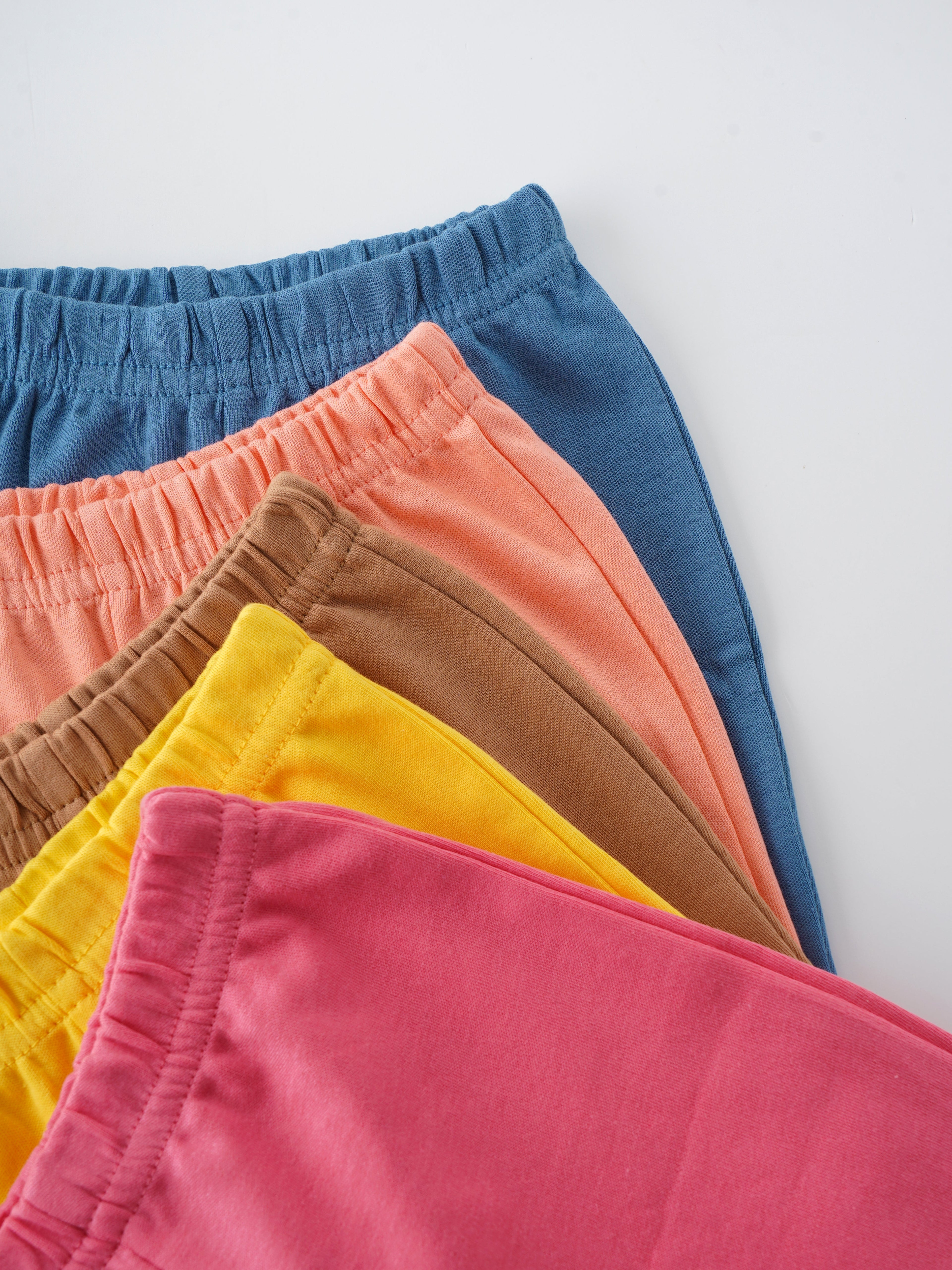 Popees 100% Cotton Pants 5 Pieces Set for Newborn Babies (color may vary depending on availability)