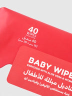 Popees Anti-bacterial Vitamin E & Aloe Vera Baby Wet Wipes - 40 PCS