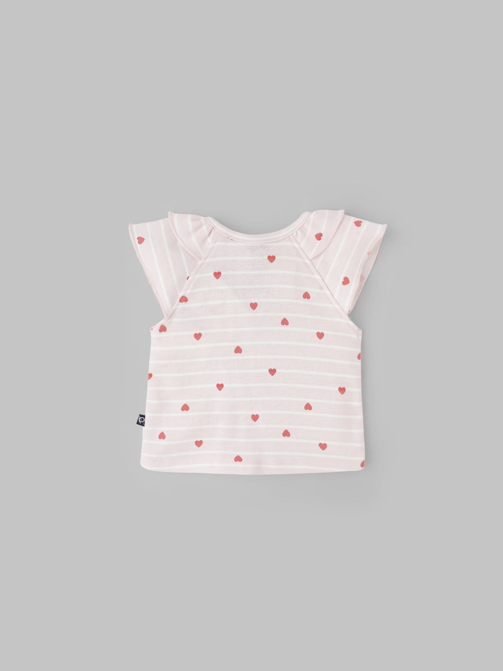 Popees Heart-Printed Half Sleeve Front Open Top for Baby Girls (0–9 Months)