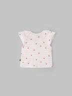 Popees Heart-Printed Half Sleeve Front Open Top for Baby Girls (0–9 Months)
