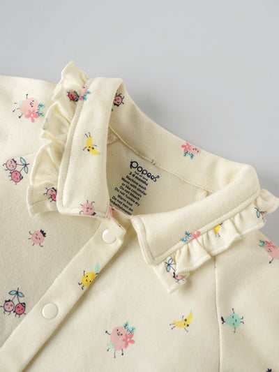 Popees Printed Front-Button Dress with Collar (3–36 Months) for Baby Girls