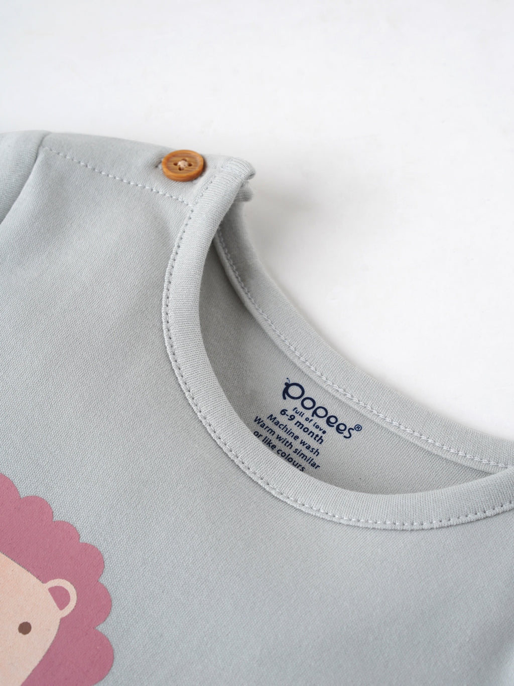Popees Half-Sleeve Shoulder Open Tshirt for Baby Boys (0-9 Months) Made of Cotton Rich Fabric