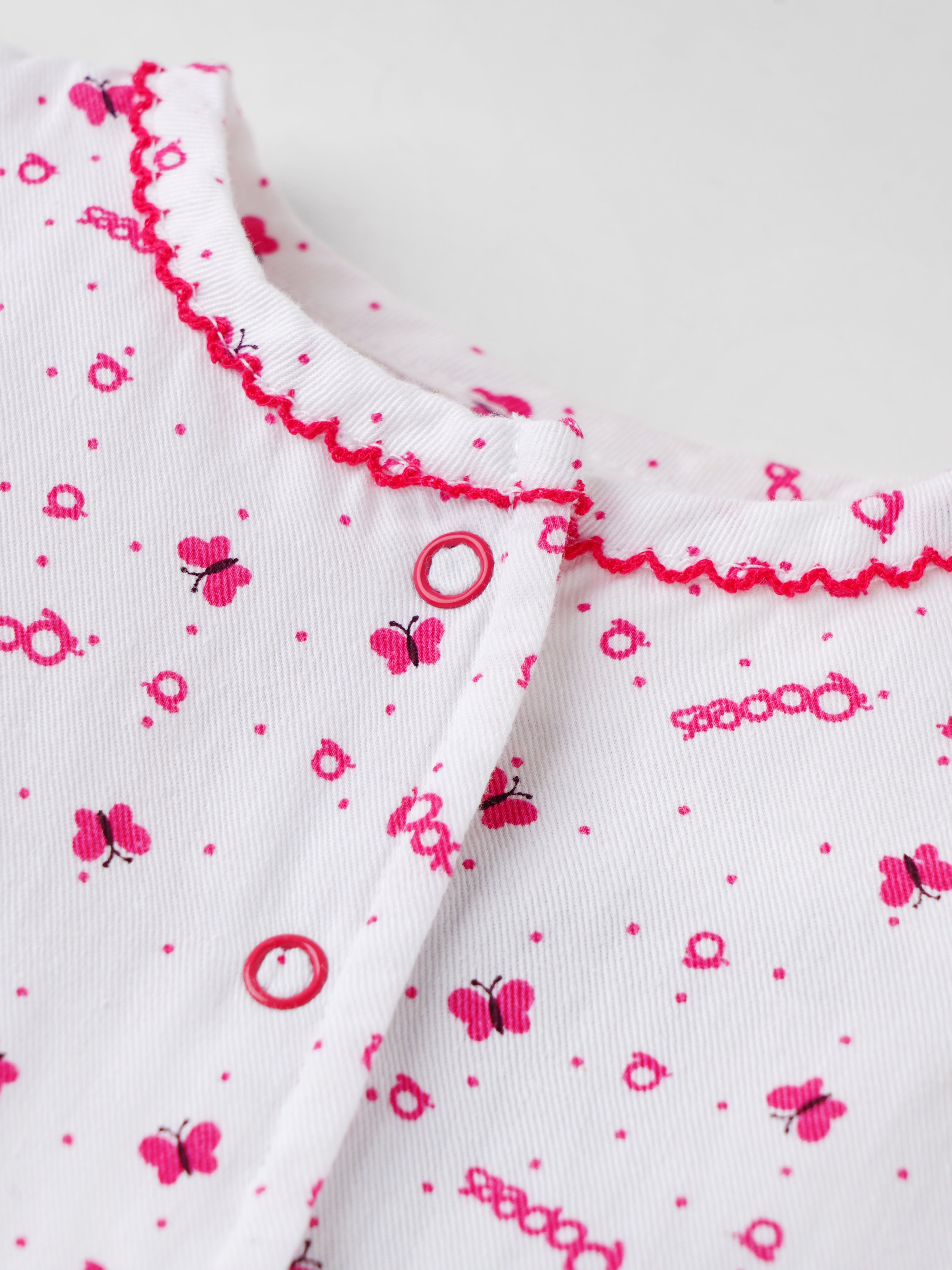 Popees Printed Front Open Jhabla (0–6 Months) for Baby Girls